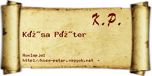 Kósa Péter névjegykártya