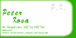 peter kosa business card